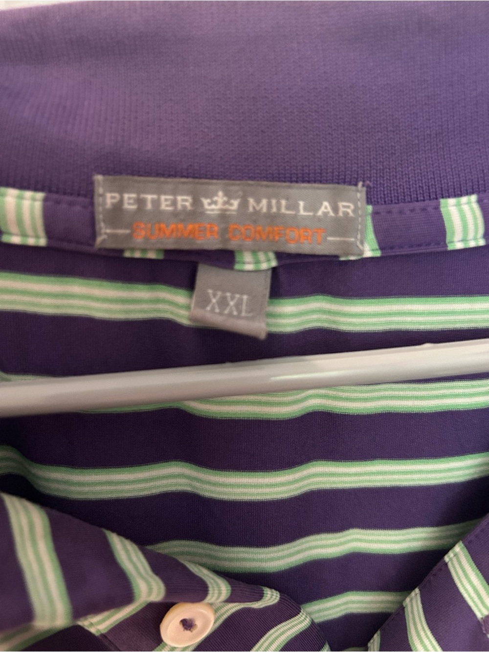 Peter Millar Purple Striped Polo Shirt sz XXL - Picture 2 of 5